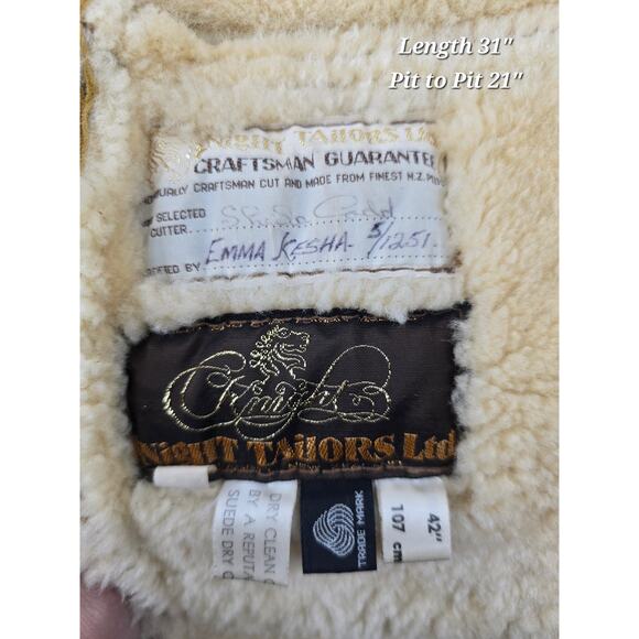 Knights Tailor Ltd Tan Pure Virgin Wool Sheerling Handcrafted Coat - Picture 7 of 9